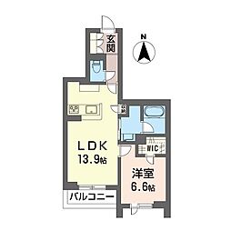 シャーメゾン ヴィータ 1LDKの間取図画像