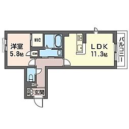Rizmyマンション 1LDKの間取図画像