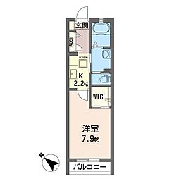 エルシオン京葉 1Kの間取図画像
