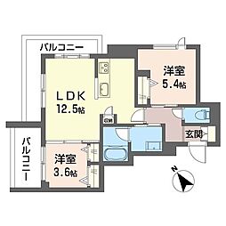 アイル　ルィーズ 00401 4階2LDKの間取り