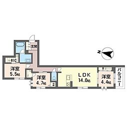 カーサフェリーチェ 2階3LDKの間取り
