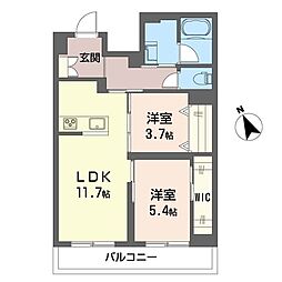 グリーンセント 2LDKの間取図画像