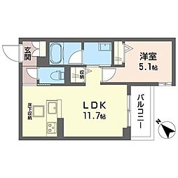 メゾン海 1LDKの間取図画像