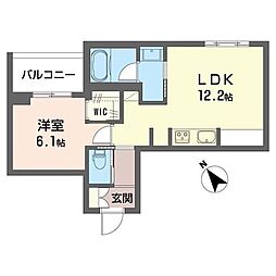 シャーメゾンマコト 1LDKの間取図画像