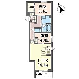 ラホヤ デルソル 2LDKの間取図画像