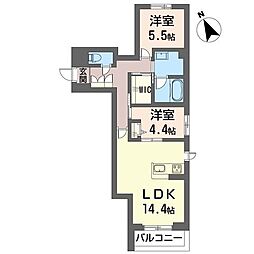 ラホヤ デルソル 2LDKの間取図画像