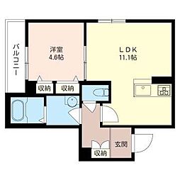 サーティフル妙典 1LDKの間取図画像