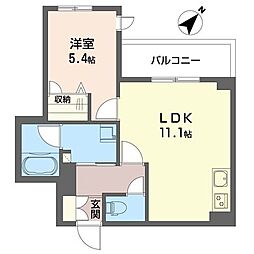 ラフィネII 1LDKの間取図画像