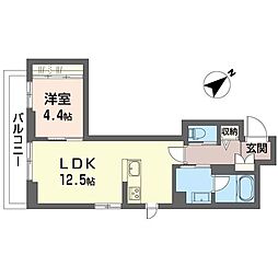 アリスティオ浦安 1LDKの間取図画像