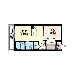 ＡＸＩＳ 4階1LDKの間取り
