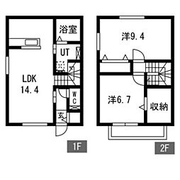 Les・Aubepines　昭和(レ・ゾービピン昭和) 1階2LDKの間取り