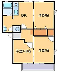 プロヴァンス　A 1階3DKの間取り