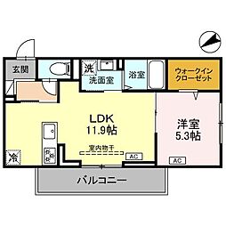 フェリーチェ　Maebashi 3階1LDKの間取り