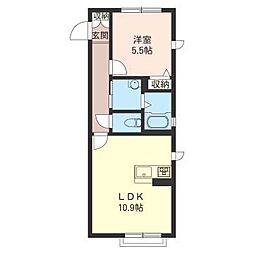 Ｌｉｃｈｔ・Ｐｌａｔｓ 2階1LDKの間取り