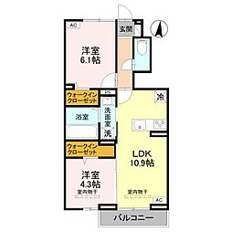 ベストオーシャン F 2LDKの間取図画像