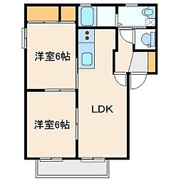 ボナール千吉良D 2LDKの間取図画像