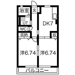 セ・レユニール 2Rの間取図画像