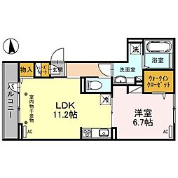 フェリーチェTAKASAKI 1LDKの間取図画像