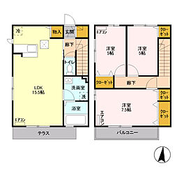 グレースファンタジア1 3LDKの間取図画像