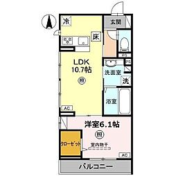D-room Fiore "N" 1LDKの間取図画像