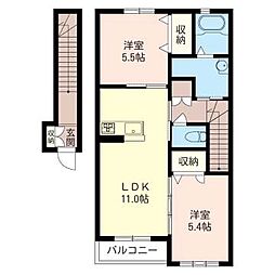 クレマチス 2LDKの間取図画像