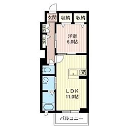 グラン・シャリオ 1LDKの間取図画像