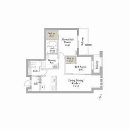 ル・リアン 2LDKの間取図画像