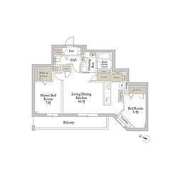 桜橋Grande 2LDKの間取図画像