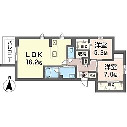 戸塚日和 3階2LDKの間取り