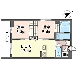 スプリング クレスト 2LDKの間取図画像