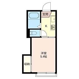 アルス末広 1Kの間取図画像