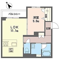 ディアコート T 1LDKの間取図画像