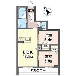 ディアコート T 2LDKの間取図画像