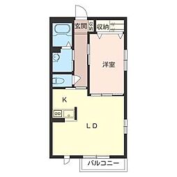 メゾンドール鬼高 1LDKの間取図画像