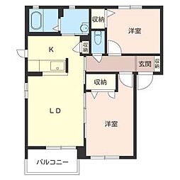 アイランド菅野A 2LDKの間取図画像