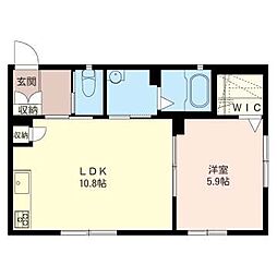 グランドソレイユ 1LDKの間取図画像
