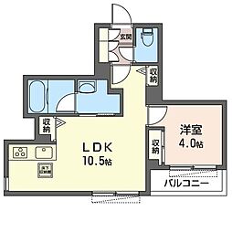 ラウレア 1LDKの間取図画像