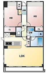 エスティメゾン妙典 2LDKの間取図画像