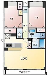 エスティメゾン妙典 2LDKの間取図画像