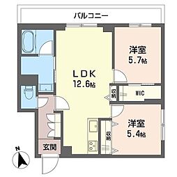 KOB10 2LDKの間取図画像