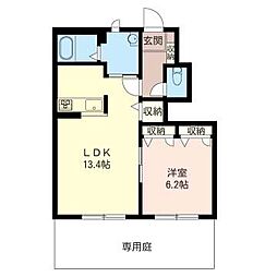 グリーンフレーム 1LDKの間取図画像