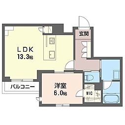 リラフォート 1LDKの間取図画像