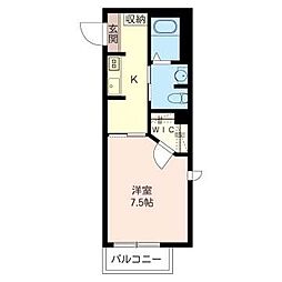 ベレオ・1 1Kの間取図画像