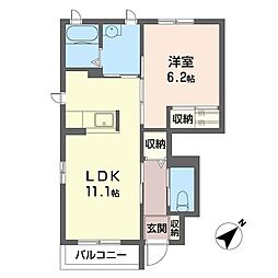 ソ・ルーチェ 1LDKの間取図画像