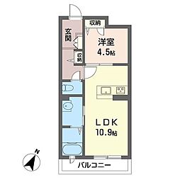 メゾン赤芝 1LDKの間取図画像