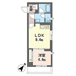 ドルフアルジョン 1LDKの間取図画像