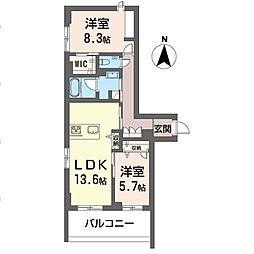 ソラーナ 2LDKの間取図画像