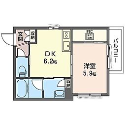 クムラニテラス駒込染井 1DKの間取図画像