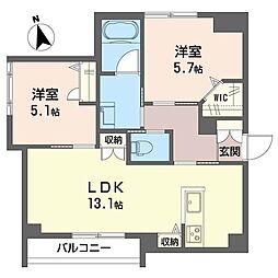 グランダンケ 2LDKの間取図画像