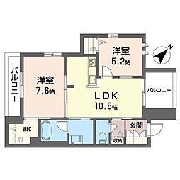 ライブオークK・S 2LDKの間取図画像